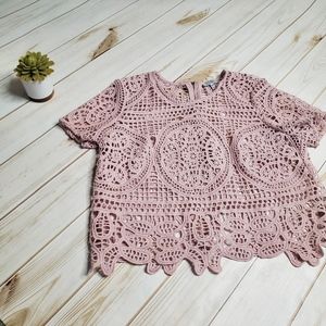 TOBI Pink blush Lace Top Size Medium